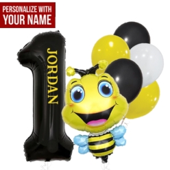 Bee Age 1 PERSONALIZED Balloon Bouquet